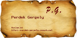 Perdek Gergely névjegykártya